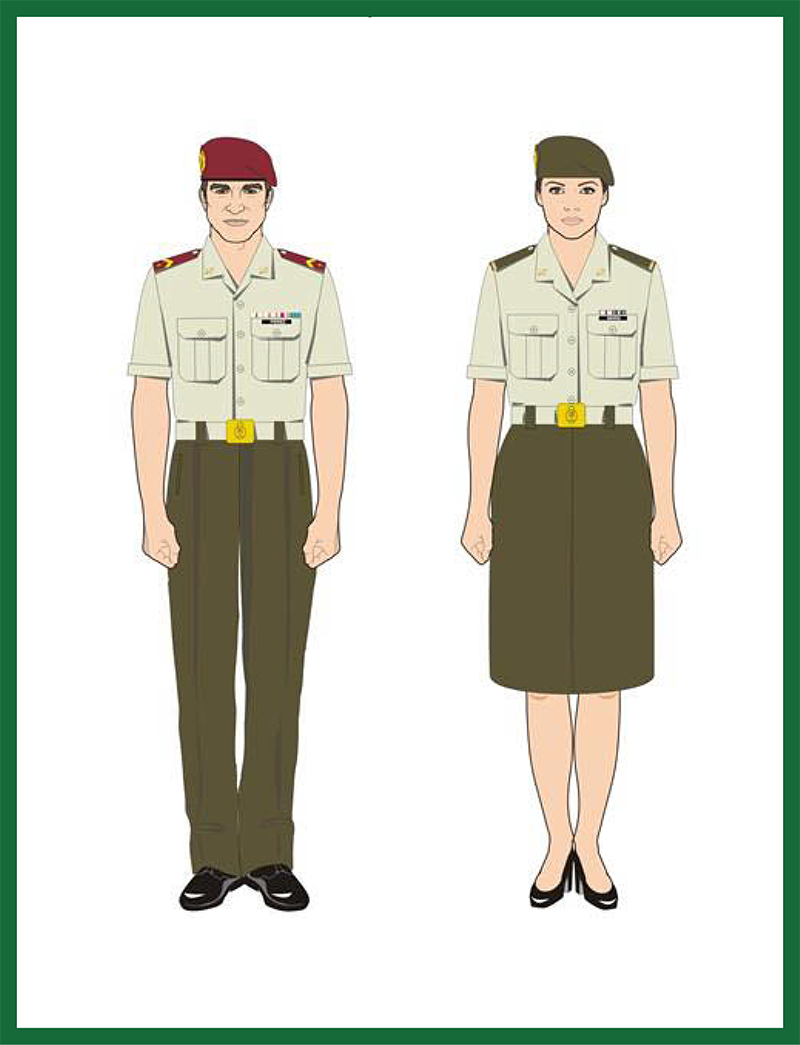 Uniforme militar de mujer y hombre de diario, modalidad C